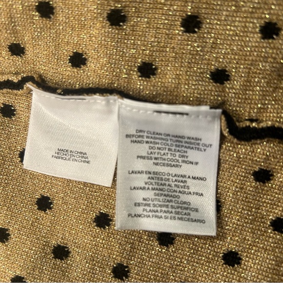 Anne Klein Black with Gold Sparkle Polka Dot Cardigan/Blazer - Picture 6 of 7